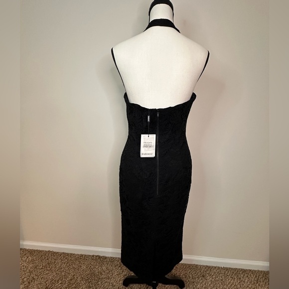 BARDOT Black Lace Halter Cross Neck MIDI Tea Length Dress Sz 8 NWT (A0059 B3) - Picture 13 of 15